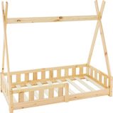 ML-Design Kinderbed Tipi 70x140 cm Grenenhout Bruin