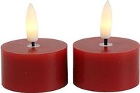 Countryfield Led Theelicht - dia. 4 CM / Hoogte 5.20 cm - LED Lyon set van 2 - Kleur Rood Rustiek