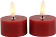 Countryfield Led Theelicht - dia. 4 CM / Hoogte 5.20 cm - LED Lyon set van 2 - Kleur Rood Rustiek