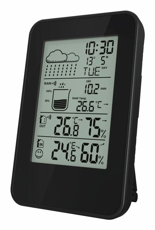 Denver WSR-560 Weather Station - Black - Rain Sensor - Thermometer - Alarm - Weather Forecast