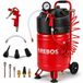 AREBOS Compresseur d'air 30 L 10 Bar vertical 13 pièces accessoire rouge