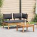 vidaXL Tuinbank en tafelset, 2 stuks, grijs en bruin, massief teak hout