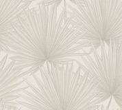 A.S. Création Palmbladeren Behang | Botanisch - beige crème zilver - Vliesbehang - 10,05 m x 0,53 m