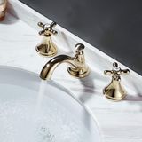 OEM Merkloos 3-Loch Waschtischarmatur - Gebürstetes Gold - 2-Griff Design