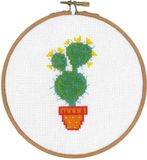 Vervaco Vervaco Borduurpakket met ring cactus met gele bloem