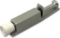 Merkloos Dulimex B.V. 1x stuks deurvastzetter / deurvastzetters zilvergrijs met voetstift 12 x 2,5 cm - deurstoppers / deurbuffers