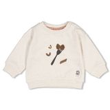 Feetje sweater Pasta Party ecru/antraciet/camel