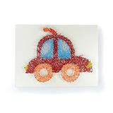 Pracht Creatives Hobby 6029-15031 String picture auto ca. 15 x 20 cm, klein string art plaatje, complete set met draad, metalen spijkers, gereedschap, sjabloon en houten plaatje