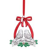 Lenox 2021 Onze 1e kerst samen duif ornament, roestvrij staal zilverplaat, metallic, 0.35
