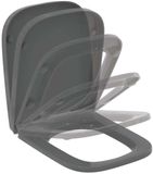 Ideal Standard i.Life B WC zitting wrapover, SoftClose, glanzend grijs T468358