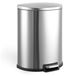 Poubelle 50 litres - Poubelle semi-ronde à pédale - Inox - Avec couvercle et cuve intérieure - Utilisable d'une seule main - Poubelle pour la cuisine
