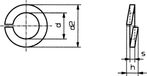 TOOLCRAFT B4 D127:A2K 188666 Rondelle Diamètre intérieur: 4.1 mm M4 DIN 127 Acier à ressort 100 pièce(s)