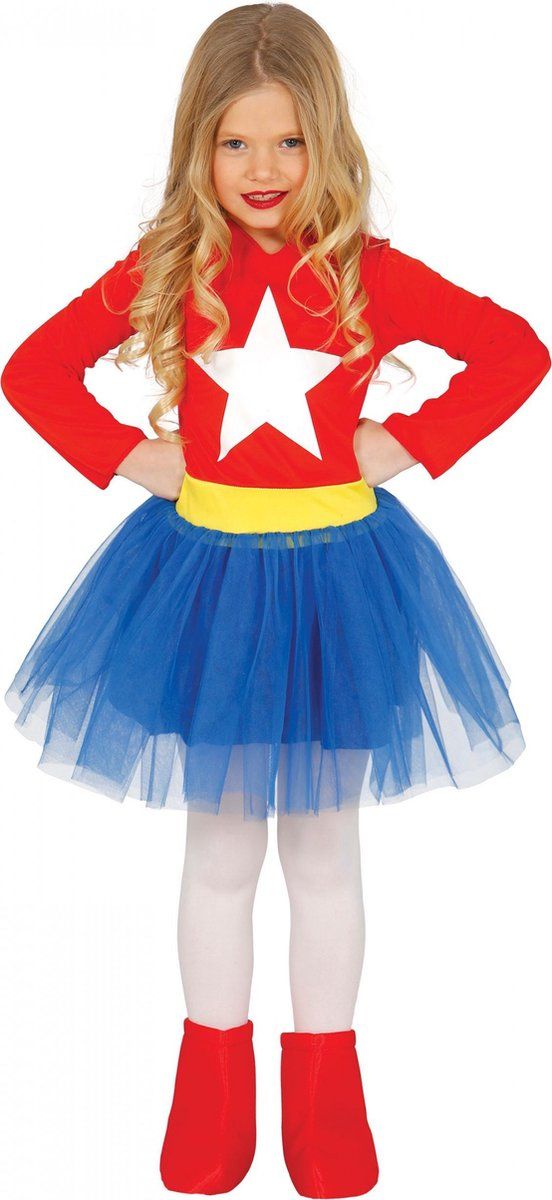Fiestas Guirca Supergirl Verkleedjurk Meisjes Rood/blauw Maat 152