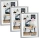 Zep Cadre photo - 3x pièces - argent - plastique - pour photo de 13 x 18 cm - debout / suspendu