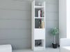 Moderne witte boekenplank, 150 cm hoogte, 33,1 cm breed, 29,5 cm diep, 100% melamine gecoat deelbord, 18 mm dik, wandmontage, Scandinavisch design