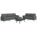 Maison Exclusive Ensemble de canapé 3 pièces avec pouf et coussins décoratifs, gris foncé, tissu