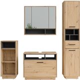 Vicco Badkamermeubelset Beatrice, Artisanaal eiken/Antraciet, 4-delig