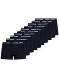 JACK & JONES Jacsolid Trunks 10 stuks Noos boxershorts voor heren (10 stuks), Donkerblauw, XXL