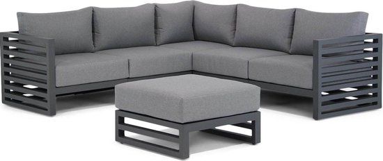 Santika Jaya Hoek Loungeset - 6-delig - Grijs-antraciet - Aluminium