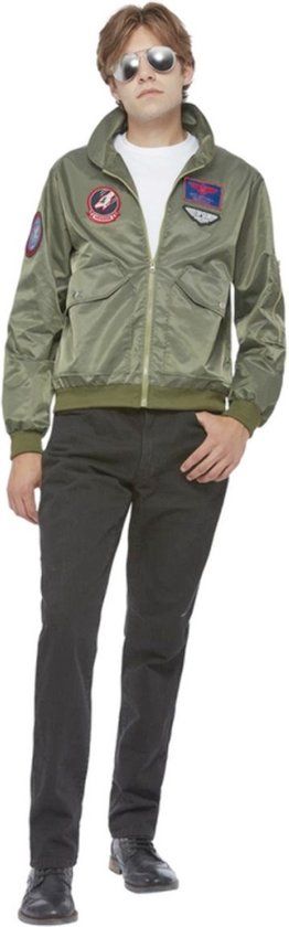 Smiffy's Top Gun Maverick Pilot Jacket - Green - Men's Medium