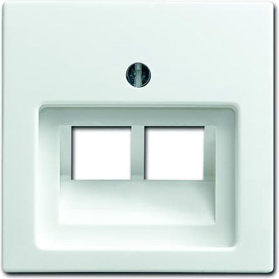 Busch-Jaeger 1803-02-914 UAE-, IAE-, ISDN-contactdoos Afdekking 2-voudig Busch-balance SI Alpine-wit