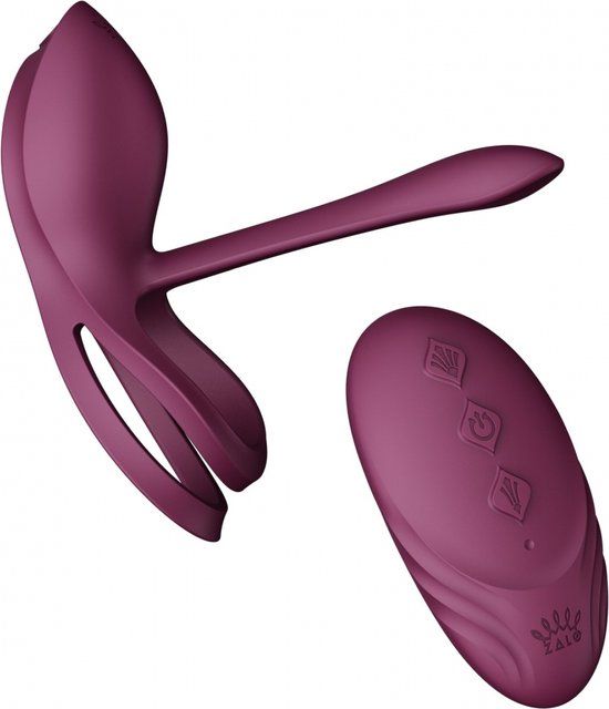 Zalo Bayek Vibrerende Cockring & Partner Vibrator Met Afstandsbediening Amethyst Paars