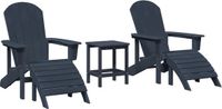 vidaXL Chaise de jardin bleu marine polyéthylène