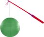 Merkloos Lampionstokje 40 cm - met lampion - donker groen - D25 cm