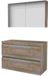 Basic Line Comfort 46 Badkamermeubelset - 100 x 46 cm - Greeploos - 2 Lades - Wastafelblad - Spiegelkast - Scotch Oak