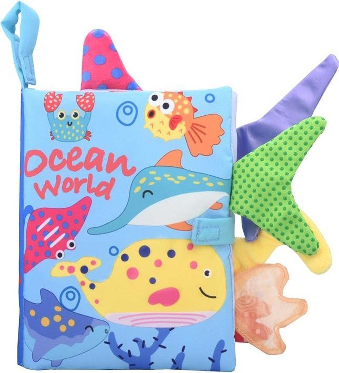 Gbee Baby boek/knisperboekje "ocean world" - Educatief Baby Speelgoed - Licht blauw