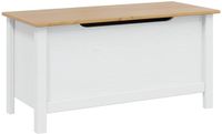vidaXL Opbergbox HILL Wit en honingbruin 90 x 40 x 45 cm