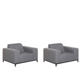 Beliani ROVIGO Fauteuil Set - Grijs - Polyester - 2 stuks