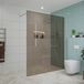FortiFura Galeria inloopdouche - 160x200cm - rookglas - wandarm - PVD - geborsteld RVS