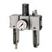 RIEGLER FU 634-M-4 Futura onderhoudseenheid driedelig met metalen reservoir, zichtbuis en manometer, volautomatisch, bouwmaat 1, 0,2-4 bar, G 3/8"