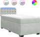 vidaXL Boxspring met matras fluweel lichtgrijs 90x200 cm