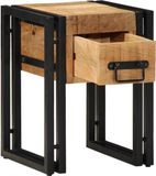 vidaXL Bijzettafel Bruin en zwart 30 x 30 x 40 cm Massief Mango Hout