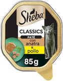 Sheba Classics in Paté - Kattenvoer in Paté met Fijne Stukjes - Eend en Kip - Graanvrij - 22 x 85g