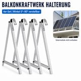 Rhein Beleuchtung Icecat Balkon Zonnepaneel Montagebeugel, 118 cm, Verstelbaar 0-90°