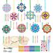 Merkloos Windgong knutselset - Houten windgong voor kinderen - Mandala decoratie - 10 stuks - Doe-het-zelf speelgoed - Verjaardag kinderen - Schilderen
