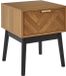 Home Deco Factory Nachtkastje - bruin - hout - 40 x 50 x 40 cm - vissengraat look