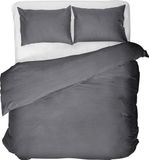 Tommy Teleshopping Primaviera Deluxe Egyptisch Katoen Dekbedovertrek - Lits-Jumeaux - 240x200/260 + 2 x kussenslopen 60x70 - Antraciet