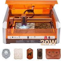 VEVOR Graveuse laser, 20 W, Machine de gravure et de découpe laser avec boîtier, Caméra, Découpeuse laser, Zone de travail 400x400 mm, 30 000 mm/min, pour bois, cuir, verre, papier, certains métaux, Classe 1