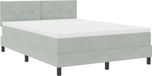 vidaXL - LED - Boxspringbed - Lichtgrijs - 140 x 190 cm - Fluweel