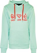 Big Green Egg - Sweater - Dames - Large - Peace, Love, EGGs - Hoodie - Kaptrui