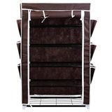 Bakaji Schoenenkast, ruimtebesparend, 6 planken, bruin, 60 x 30 x 90 cm, polyester, uniek