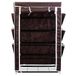 Bakaji Schoenenkast, ruimtebesparend, 6 planken, bruin, 60 x 30 x 90 cm, polyester, uniek