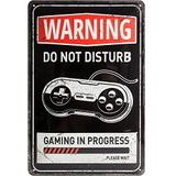 Nostalgic-Art Achtung - Gaming in progress - Warning Sign as gift idea Retro Tin Sign Metal Plaque Vintage design for decoration 20 x 30 cm