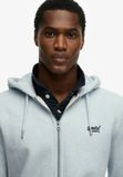Superdry Essential Logo Half Brushed Zip Hoodie Heren L Icy Blue Marl