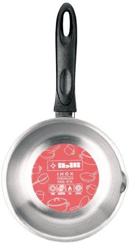 Ibili Steelpan Clásica gebogen 18 cm van roestvrij staal/kunststof, zilver/zwart