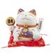 Lachineuse Kattenbeeldje Maneki Neko - Symbool voor fortuin en geluk - Beweegbare arm - Traditionele Japanse geluksbrenger - 12 x 14 x 10 cm - Porselein, Wit - Werkt op LR03-batterij niet inbegrepen